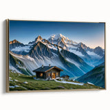 Framed canvas wall art featuring a vintage-style landscape painting of the Georgian countryside, set in a black frame.