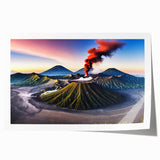 Extra large rolled print of Indonesian scenery with vibrant floral elements, ideal for dining room wall art.