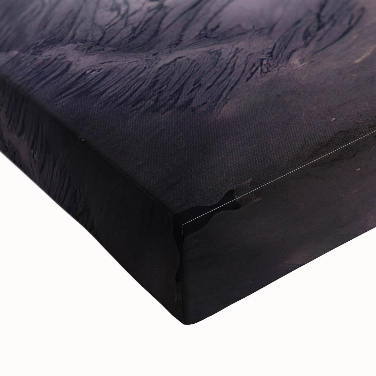 Large art of a black and white Indonesian landscape on stretched canvas, suitable for bedroom wall decor.