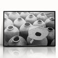 Large abstract wall art depicting a Laos scenery in muted earth tones on framed acrylic, ideal for modern living room decor.