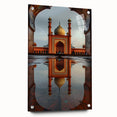 Large abstract wall art of a Pakistani landscape in muted earth tones on acrylic glass.