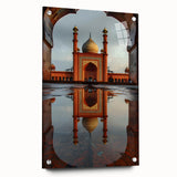 Large abstract wall art of a Pakistani landscape in muted earth tones on acrylic glass.
