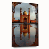 Large abstract wall art of a Pakistani landscape in muted earth tones on acrylic glass.
