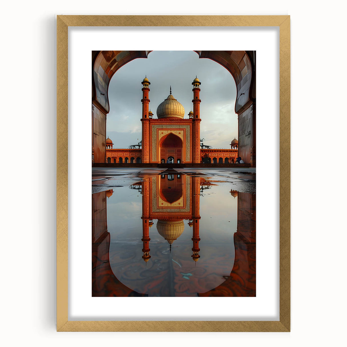 Extra large abstract art print of a textured scenery in Pakistan, featuring muted earth tones on a framed canvas.
