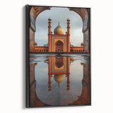 Black and white landscape art painting of a scenic view in Pakistan on a framed canvas, suitable for bedroom wall decor.