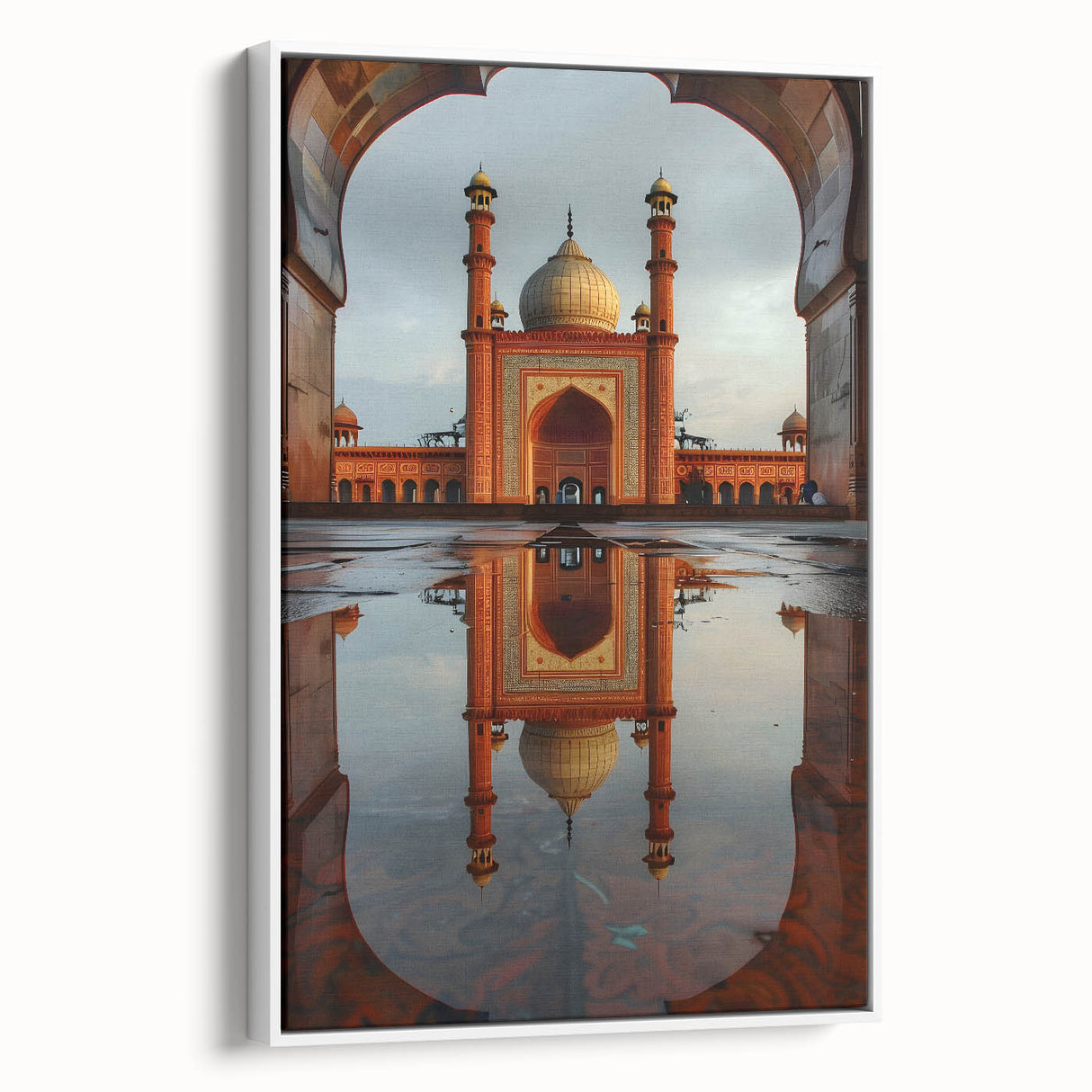 Vintage poster art of a Pakistani landscape on a framed canvas, featuring vibrant colors, ideal for living room decor.