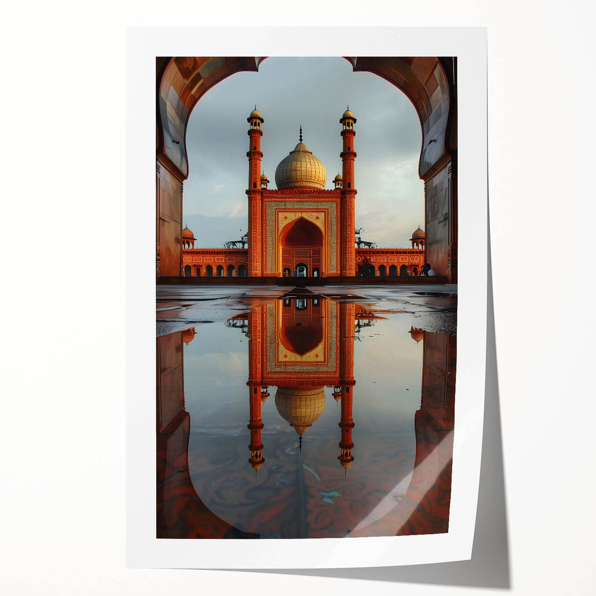 Extra large rolled print of a floral scene in Pakistan, with muted earth tones, ideal for dining room wall art.