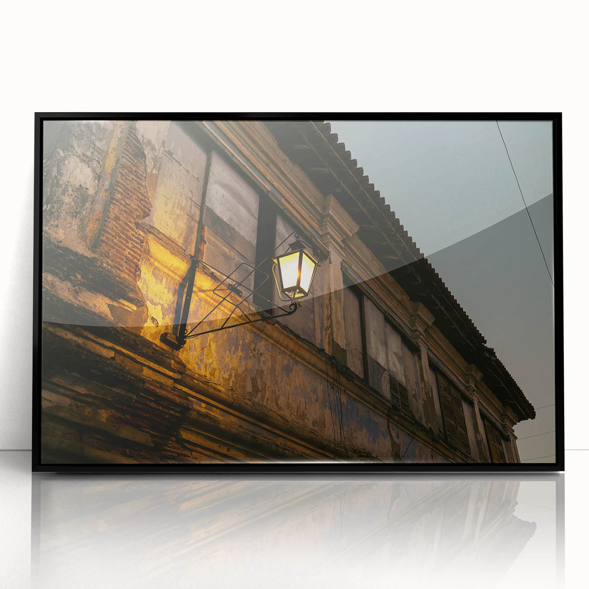 Large abstract wall art depicting a Philippine landscape in muted earth tones on a framed acrylic.