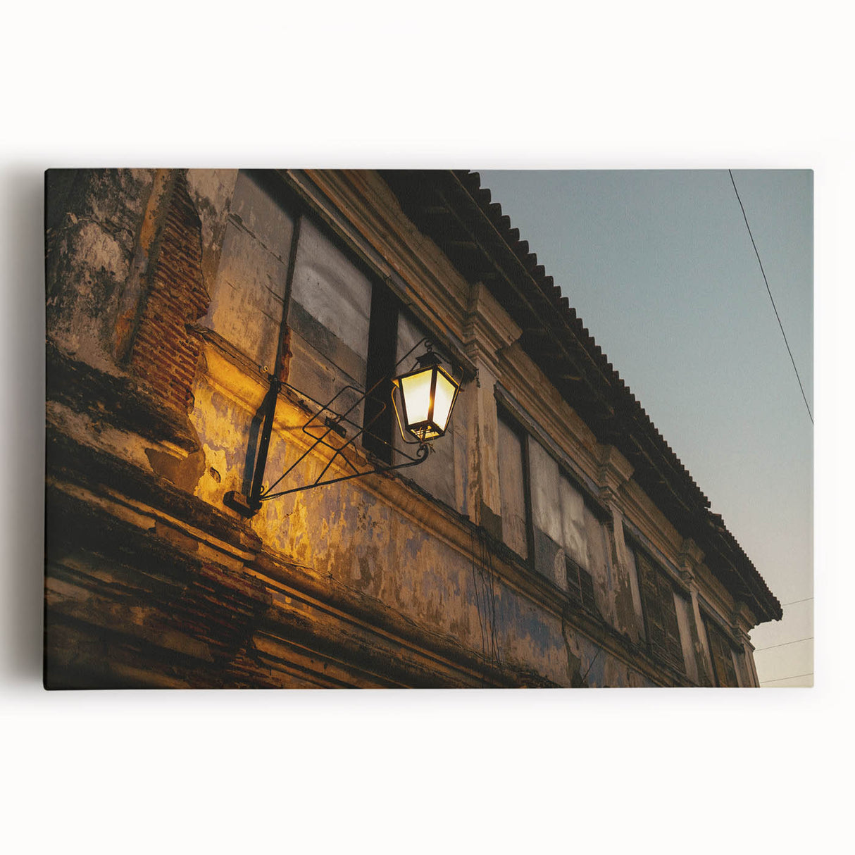 Black and white photograph of a Philippine rural landscape on large stretched canvas, suitable for kitchen art.