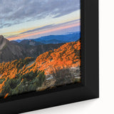 Extra large framed canvas featuring a textured depiction of a colorful Taiwanese landscape, ideal for living room decor.