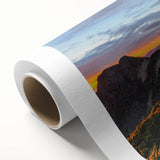 Art Deco style poster of Taiwan scenery in muted green and peach tones on rolled canvas, ideal for nursery wall art.