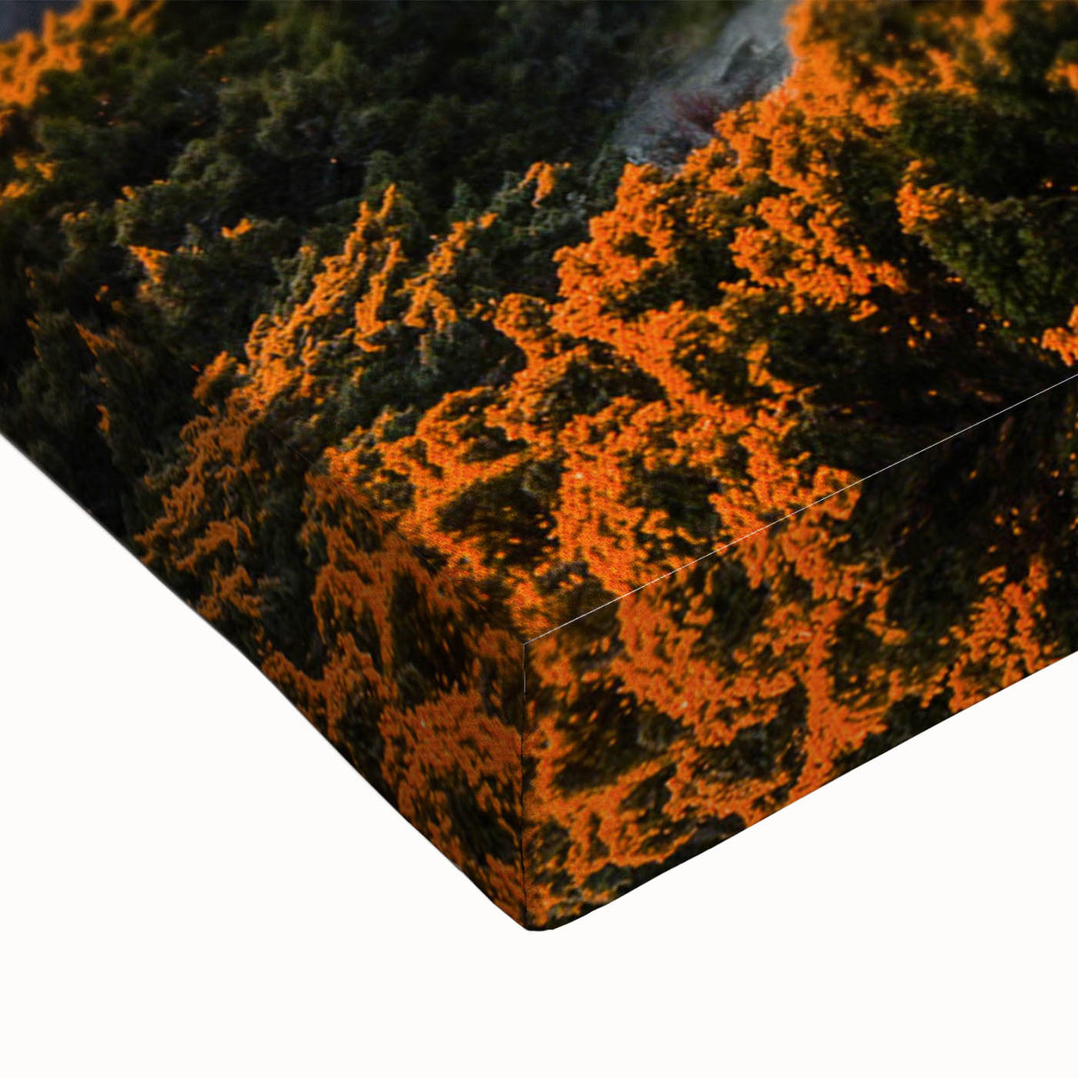 Large art featuring a black and white landscape of Taiwan on stretched canvas, suitable for bedroom wall decor.