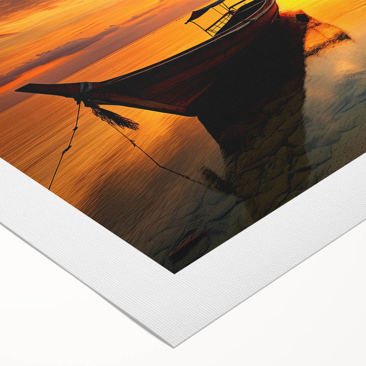 Art deco poster of a serene Thai landscape in muted green and blue tones on rolled canvas, suitable for dining room decor.