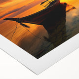 Art deco poster of a serene Thai landscape in muted green and blue tones on rolled canvas, suitable for dining room decor.