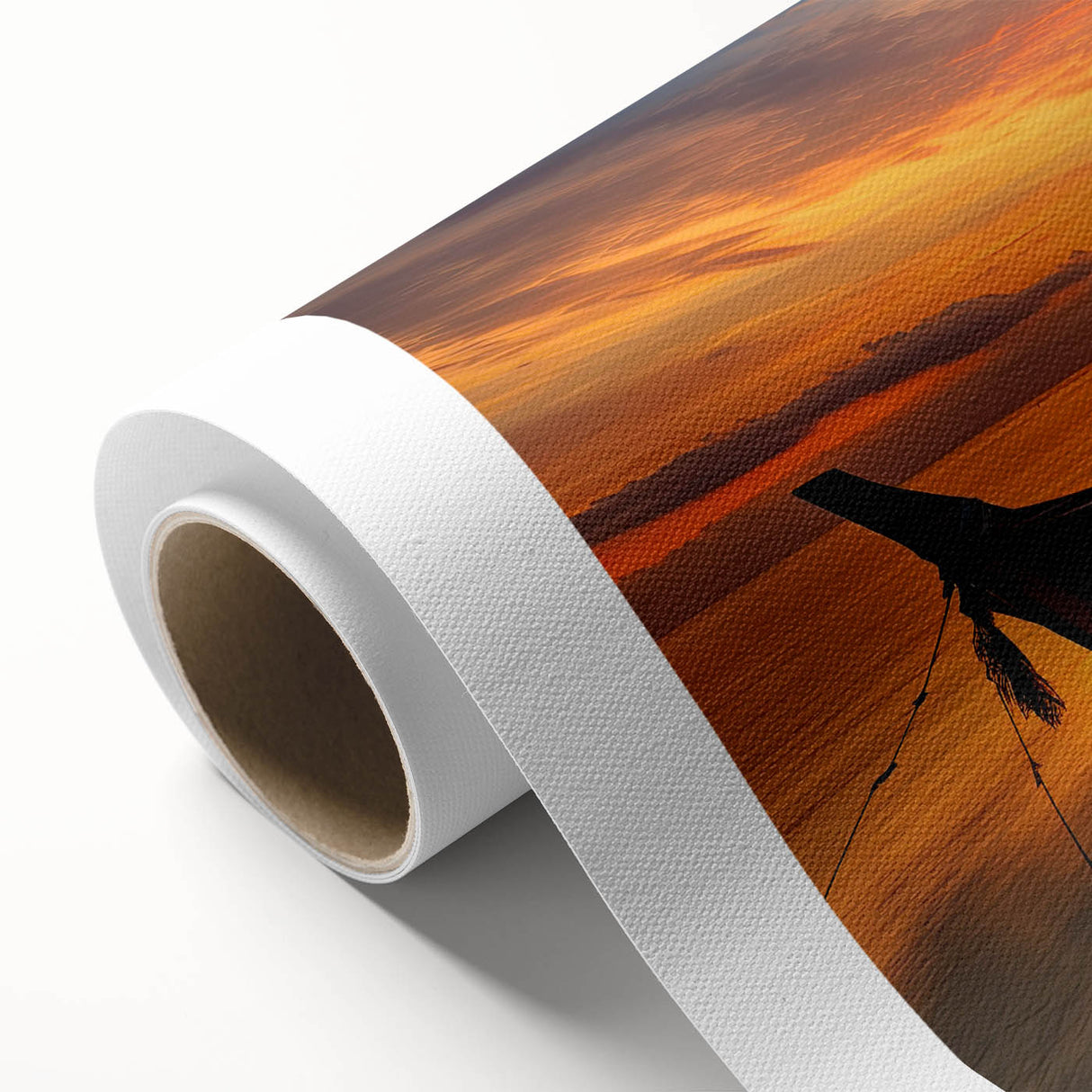 Art deco poster of a serene Thai landscape on rolled canvas, featuring soft pastel hues, ideal for nursery wall art.