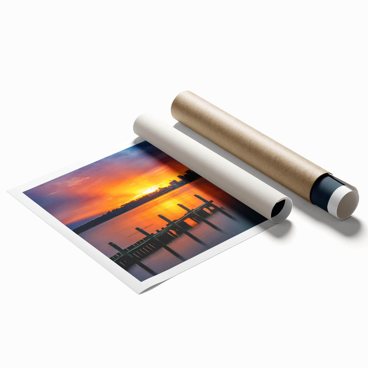 Extra large rolled print of Perth scenery with vibrant florals, ideal for classy bathroom wall art.