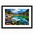 Extra large, textured abstract art print of vibrant Canadian scenery on a framed canvas, ideal for living room decor.