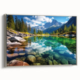 Framed canvas of a vintage-style landscape art painting depicting Alberta, Canada, with colorful art in muted earth tones.