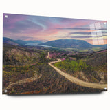 Acrylic print of a Yukon scenery in muted earth tones, ideal for dining room decor.