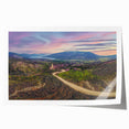 Extra large rolled print of Yukon scenery with floral elements in soft green and blue tones.
