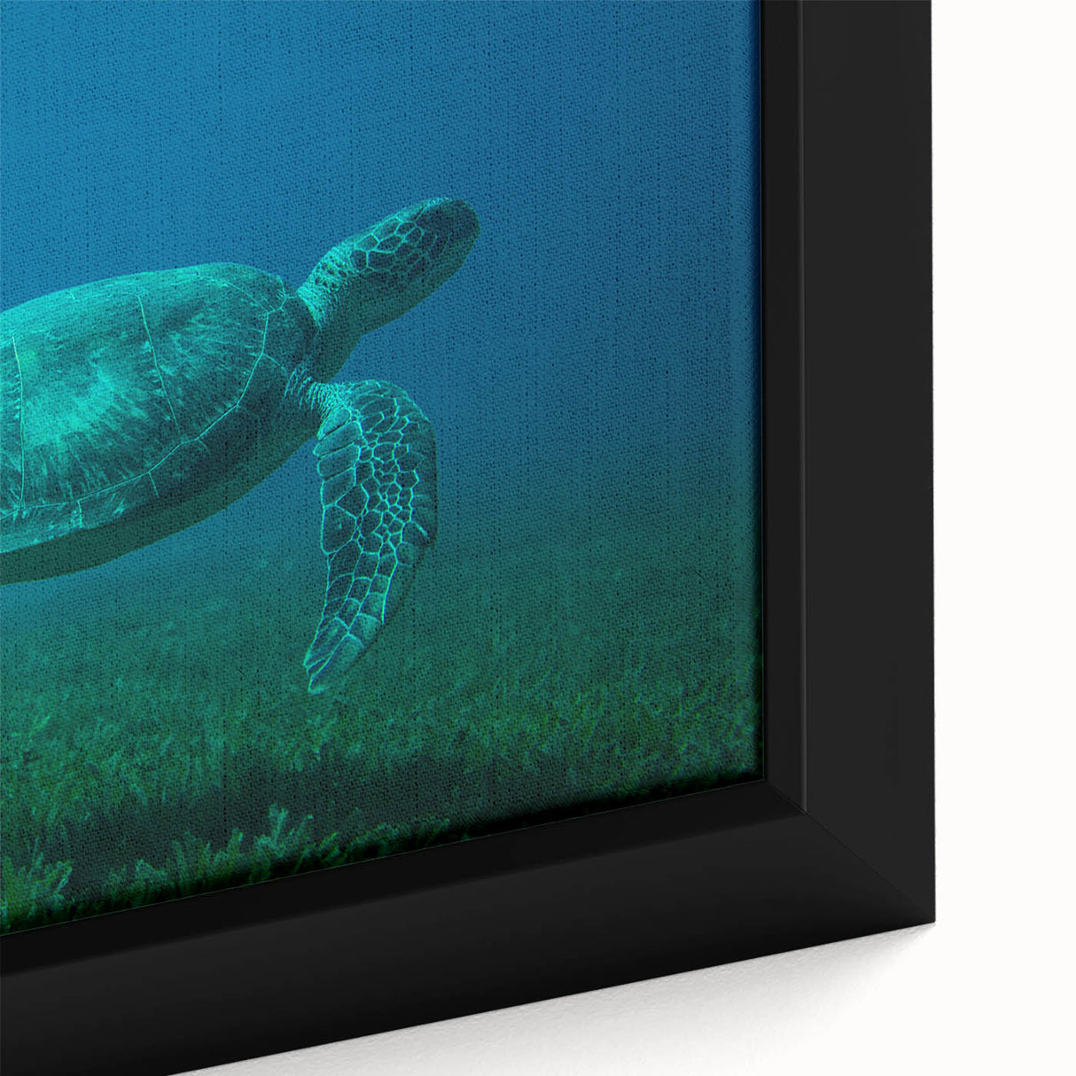 Extra large framed canvas featuring a textured depiction of Caribbean scenery in vibrant, colorful art.