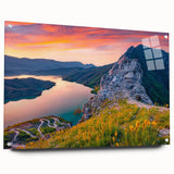 Acrylic print of a large abstract depiction of Albanian scenery, ideal for bedroom or dining room decor.