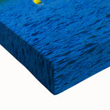 Black and white landscape art painting of a Croatian coastal scene on stretched canvas, ideal for bedroom wall art.