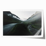 Rolled print of Cumbria's lush landscape featuring vibrant green hues, ideal for art wall dining room.