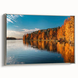 Landscape art painting of a Finnish scenery on framed canvas.