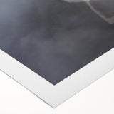 Art Deco poster of a European cityscape in muted gray and blue tones on rolled canvas, ideal for dining room wall art.
