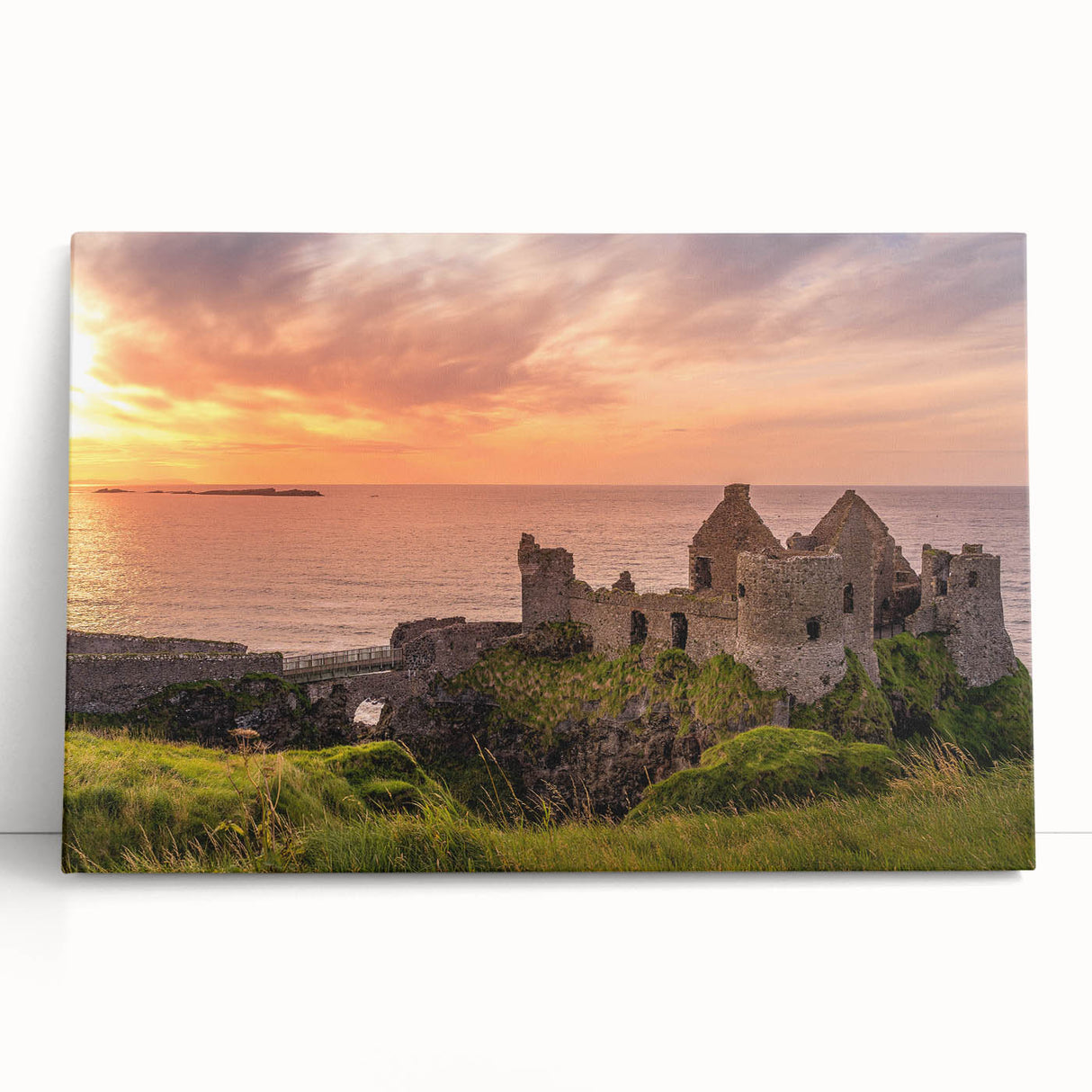 Black and white photo of an Irish landscape on large stretched canvas, ideal for kitchen wall art.