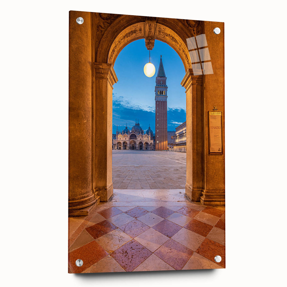 Acrylic print of a Venice scenery in soft pastel shades, ideal for bedroom or dining room decor.