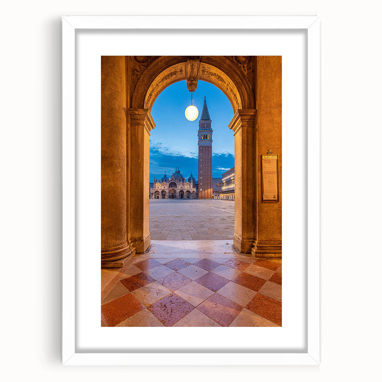 Textured art of Venice scenery in abstract style with muted earth tones on a framed white mat, ideal for bedroom art.