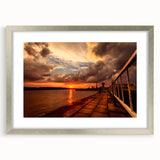 Extra large abstract art print featuring textured scenery of Lithuania in muted earth tones, framed in silver.