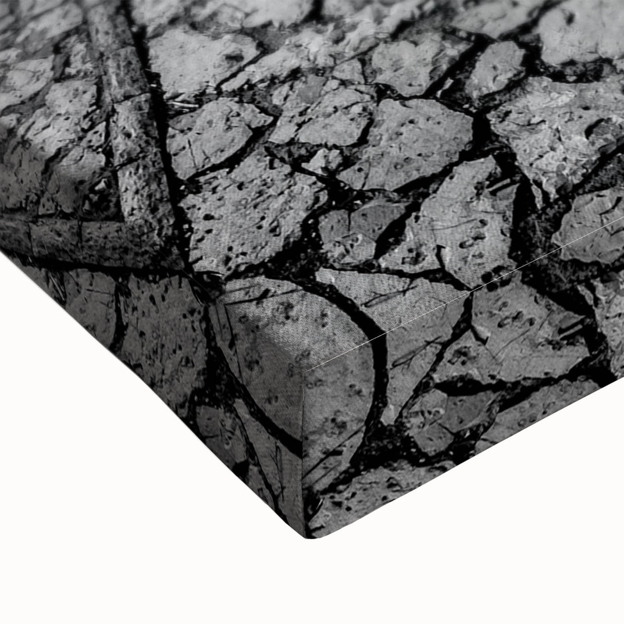 Large art of a black and white landscape painting of Montenegro on stretched canvas, ideal for bedroom wall decor.
