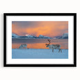 Extra large abstract art print featuring a colorful, textured depiction of a European scenery on a black framed canvas.