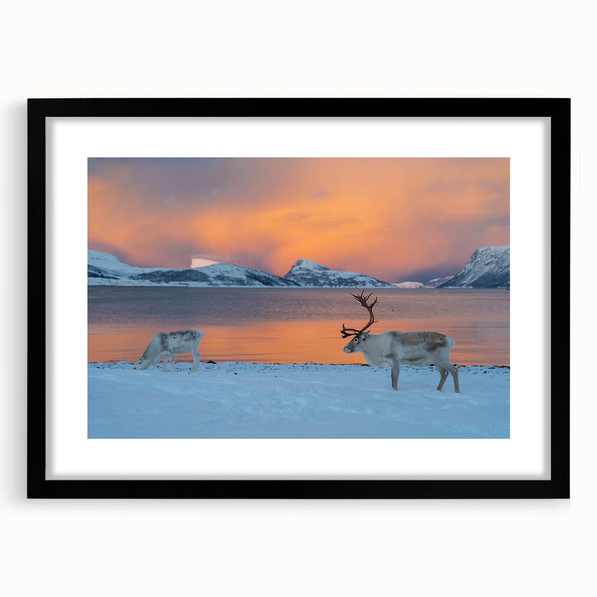 Extra large abstract art print featuring a colorful, textured depiction of a European scenery on a black framed canvas.