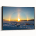 Black and white landscape art painting of a serene Swedish scenery on framed canvas, suitable for bedroom decor.
