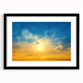 Extra large abstract art print of a vibrant, colorful Ukrainian landscape on textured canvas, framed in black.