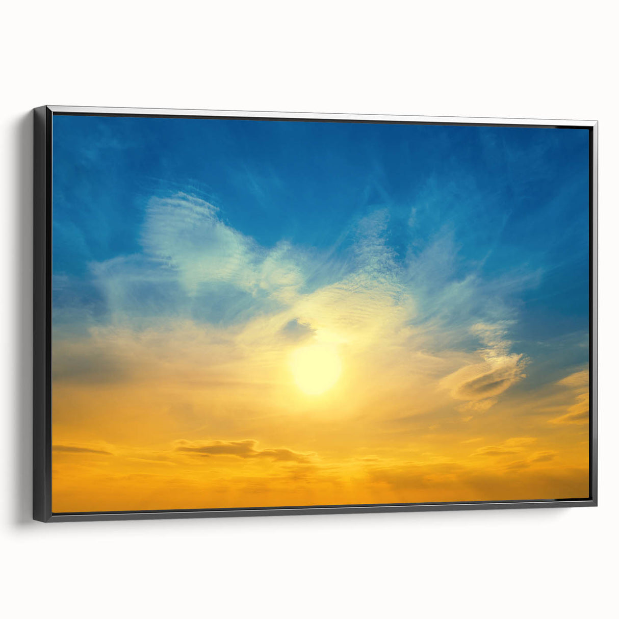 Black and white framed canvas featuring a vintage landscape of a Ukrainian scenery, ideal for bedroom wall decor.