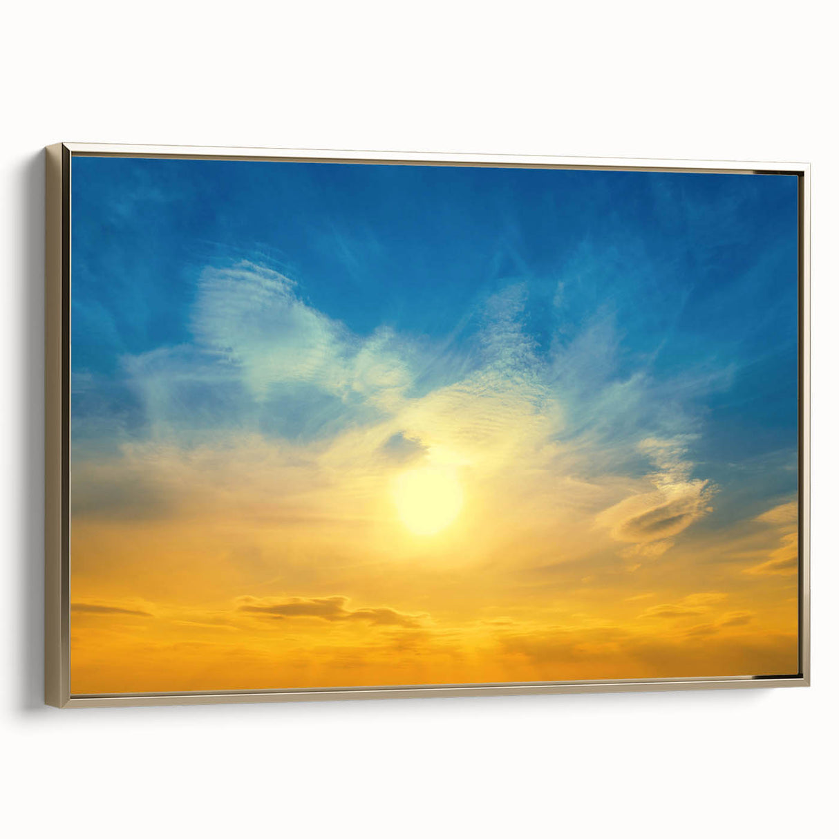 Framed canvas featuring a vintage-style landscape painting of a serene Ukrainian scene, ideal for bedroom wall art.