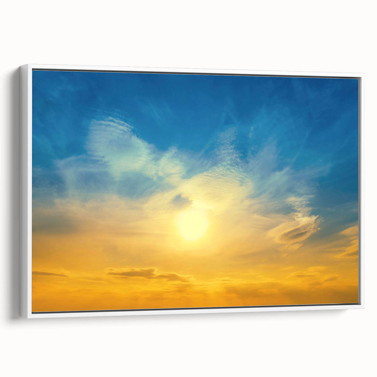 Vintage poster art of a European landscape on a framed canvas, featuring vibrant colors ideal for living room decor.