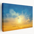 Large canvas print of a serene Ukrainian landscape, featuring soft green and blue tones, ideal for kitchen wall art.