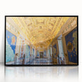 Large abstract wall art of the Vatican in muted earth tones on a framed acrylic, suitable for modern living room decor.