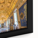 Extra large black wall art of Vatican scenery, featuring colorful, textured design on framed canvas.