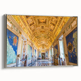 Framed canvas landscape art painting featuring a vintage view of the Vatican in muted colors.