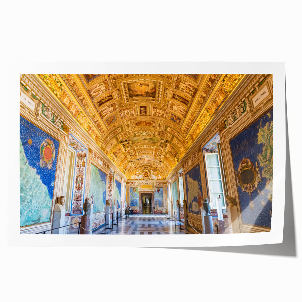 Rolled print of the Vatican scenery in muted earth tones, ideal for art wall dining room.