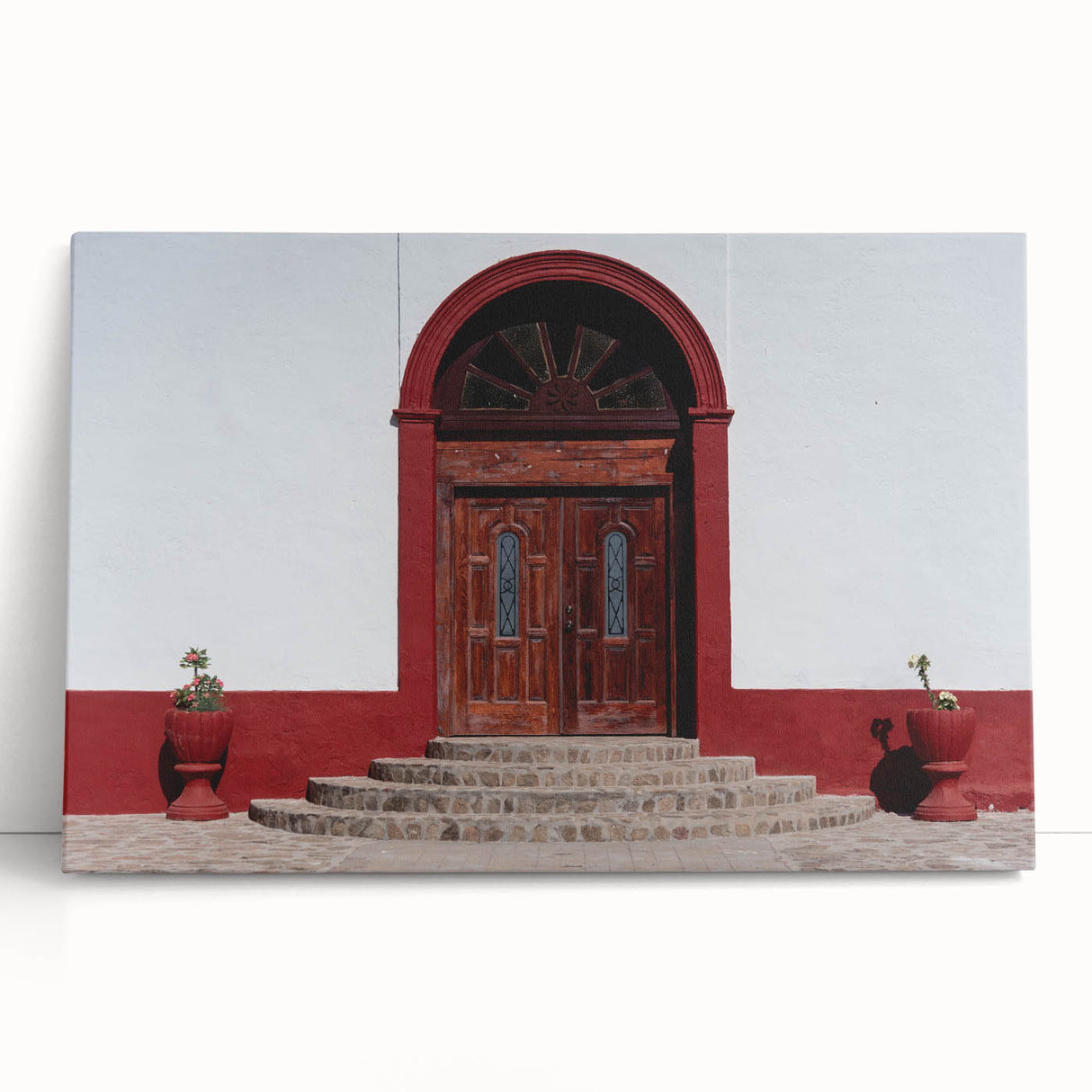 Black and white stretched canvas featuring a scenic view of Baja California, ideal for kitchen wall art.