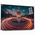 Acrylic print of Mexico City with a large abstract design in vibrant colors, suitable for bedroom or dining room decor.