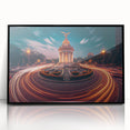 Large abstract wall art depicting Mexico City in muted earth tones on a framed acrylic, ideal for modern living room decor.